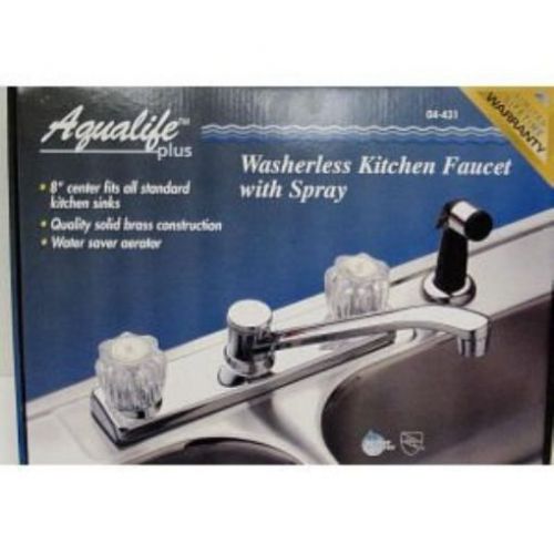 NEW Waxman 0443100A Classic Dual-Handle Kitchen Faucet  Chrome