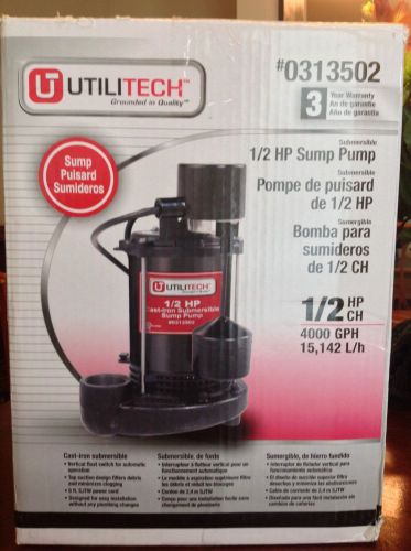 UtiliTech 1/2 hp Submersible Electric Sump Pump