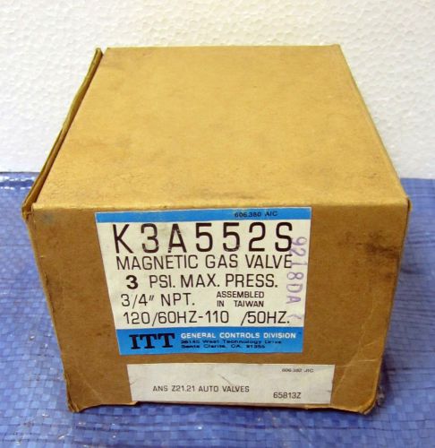 ITT 3 PSI 3/4&#034; Npt. Magnetic Gas Valve K3A552S NIB!!!