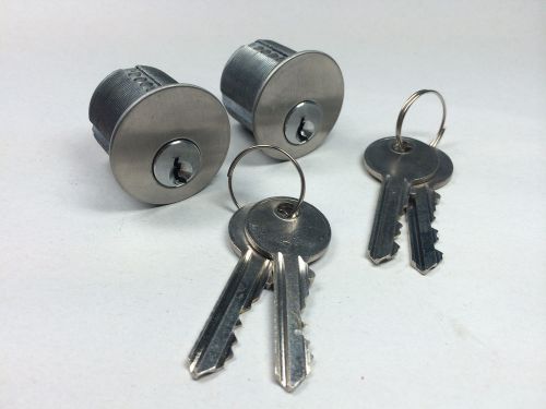 Yale mortise cylinders - set of 2 chrome finish - 2 key each for sale