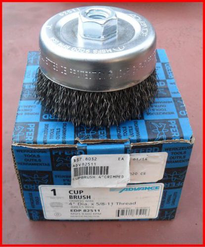 ADVANCE EDP 82511 EDP82511 CUP BRUSH 4&#034; WIRE: .020 CS ARBOR HOLE 5/8-11