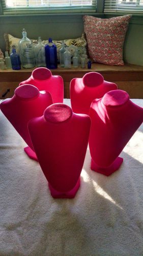 Hot Pink Velvet Necklace Display Stands Never Used