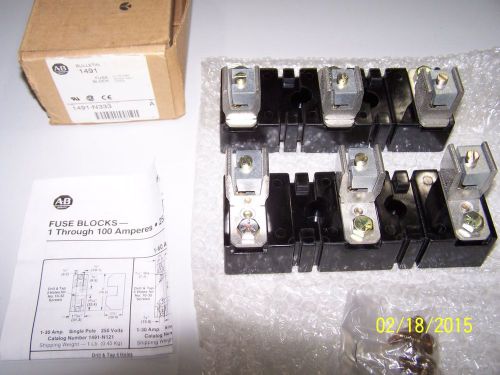 ALLEN BRADLEY 3 POLE FUSE BLOCK CAT# 1491-N333 SER.A, 61-100 AMPS