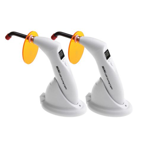 2 Dental Mini Cordless LED Curing Light 1000mw/cm^2 Digital Blue Light T7