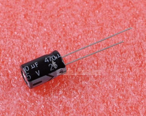 5PCS 470UF 25V Radial Electrolytic Capacitor