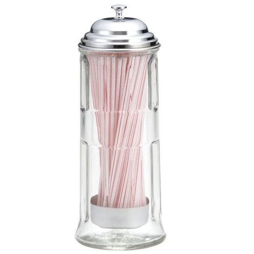 Diner decor old fashioned glass straw dispenser straws 50&#039;s retro kitchen new for sale