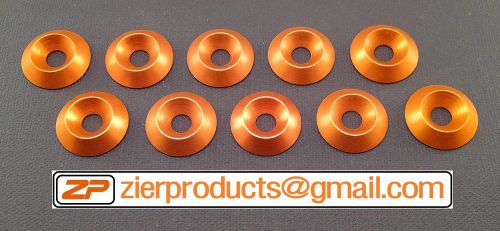 M10 *ORANGE Anodized* CNC Billet Aluminum Finishing Washers Qty 10