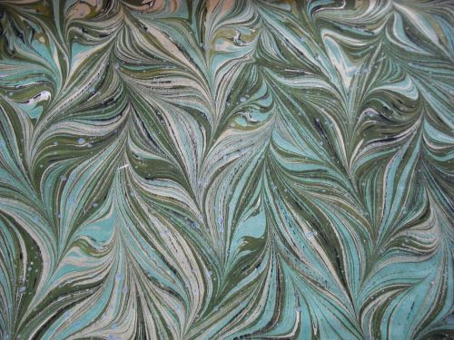 HANDMADE MARBLED PAPER/EBRU OLDSTYLE TURKISH MARBLING PATTERN-COMBED-RIPPLED