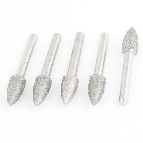 Metallic 6mm Diameter Shank Tapered Nose Diamond Mounted Point 5 Pcs