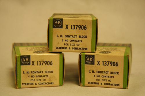 Allen Bradley X137906 LH Contact Block for Size 00 Lot of 3 New in Box X-137906