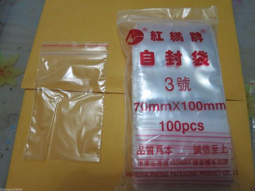 Wholesale 100pcs 3 # PLASTIC ZIP LOCK BAG 100X70MM free shipping