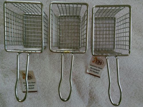 3 New American Metalcraft FRYT433 Stainless Steel Mini Fry Basket