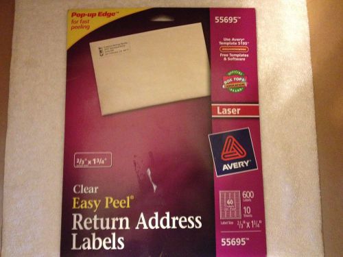 AVERY EASY PEEL RETURN ADDRESS LABELS 2/3&#039;X1 3/4INCH CLEAR LASER (55695)