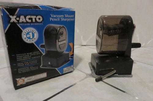 X-Acto Model #W3019 Vacuum Mount Black Pencil Sharpener in Box