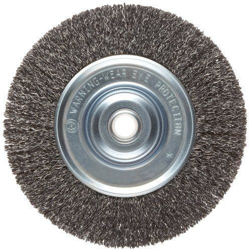 Weiler Vortec Pro Medium Face Wire Wheel Brush, Round Hole, Carbon Steel,