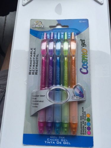 Write Dudes 5 Gel Ink Pens pink purple blue green orange Rollerball  .7mm