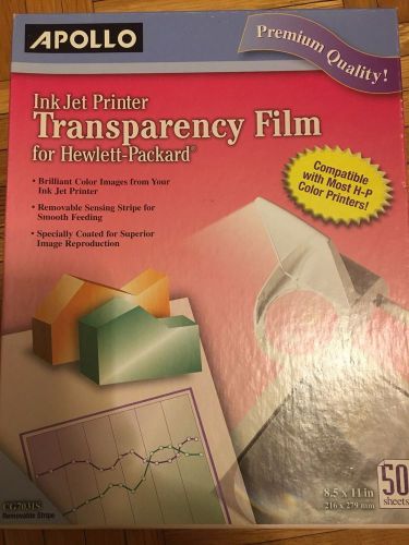 Apollo CG7031S Inkjet Printer Transparency Film, 8-1/2&#034;x11&#034;, 22 count