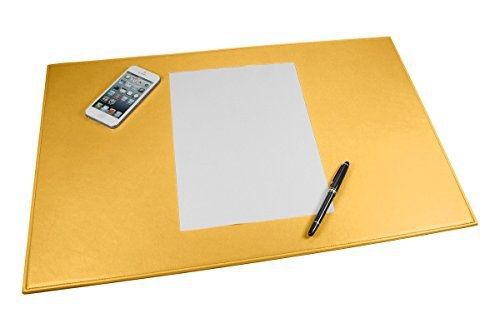 Lucrin - rigid desk pad 23.6 x 15.7 inches - yellow - smooth leather for sale