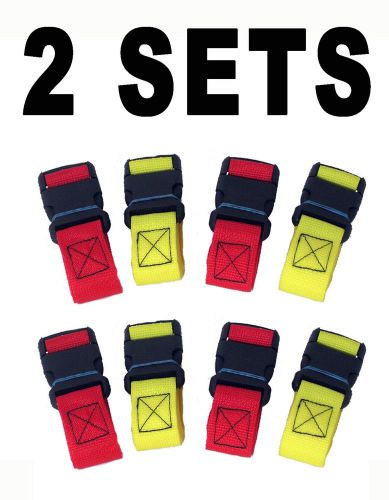 Backboard Straps 2 SETS (8 Straps) Quick Side Release Buckle Heavy Duty  EMT EMS