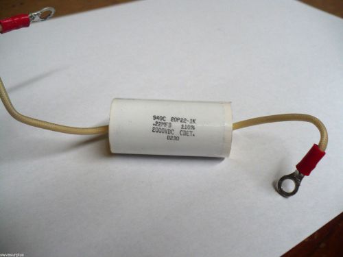 Cornell Dubilier 940C 20P22-1K Capacitor, 2000VDC, .22MFD, Used