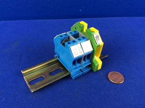 4X MORSETTITALIA EURO 4 TERMINAL BLOCKS W/ EURO-10 GROUND TERMINAL BLOCK &amp; RAIL