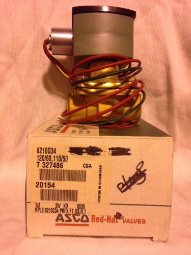 ASCO SOLENOID AND VALVE 1/2&#034; 2WAY BRASS EFHC8210G34 VOLTS/HZ 125 DC &lt;ASC157