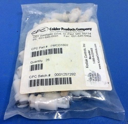 Bag of 25 Colder PMCD1602 1/8&#034; Hose Barb Valved Panel Mount Coupling Bodies