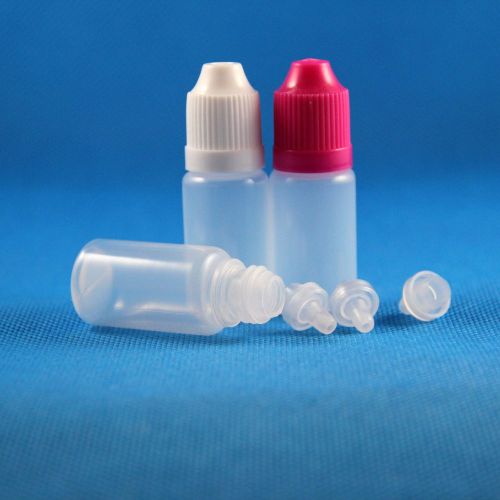 100 Pcs 8 ML LDPE Plastic Child Proof Dropper Bottles E Juice Vapor Liquid Vape