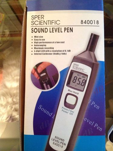 SPER SCIENTIFIC SOUND LEVEL PEN-840018-NEW