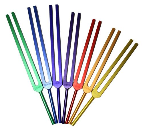 Chakra colored tuning forks - security sexual ego love trust emotions for sale
