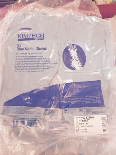 Kimberly-clark kimtech pure g3 blue nitrile gloves  hc3350n  med, blue for sale