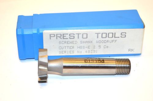 NOS PRESTO # 808 Cobalt HSS Woodruff Key Cutter 1&#034; X 1/4&#034; X 1/2&#034; Shank #WRNA45B