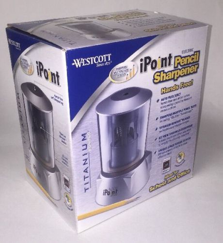 Westcott iPoint Titanium Electric Pencil Sharpener Ideal For Office / School NIB