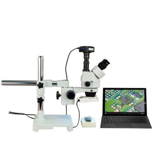 Omax 3.5x-90x zoom trinocular stereo microscope+ 8w ring light+ 720p wifi camera for sale