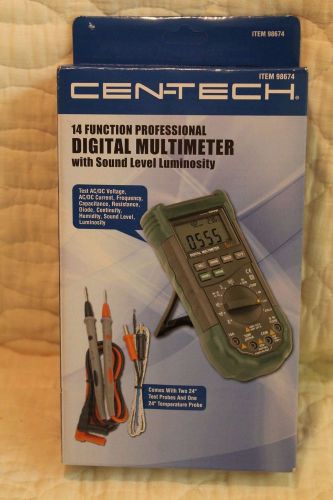 CEN-TECH 14 FUNCTION PROFESSIONAL DIGITAL MULTIMETER  NEW IN BOX  #98674