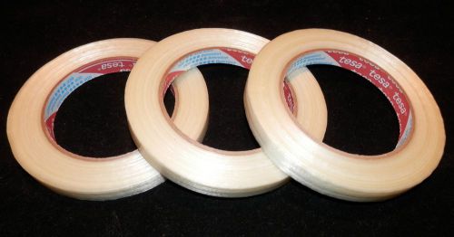 &#034;tesa&#034; (3) rolls 1/2&#034; x 60 yds filament strapping tape fiberglass packing tapes for sale