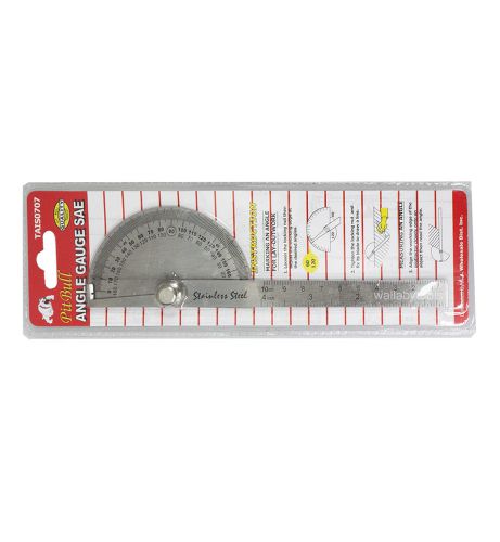 New stainless steel rotary protractor angle rule gauge machinist tool sae for sale