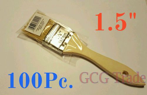 100 of 1.5 Inch Chip Brushes Brush 100% Pure Bristle Adhesives Paint Touchups