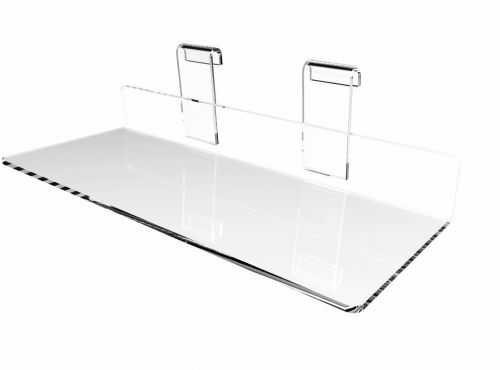 Gridwall Grid Panel 4&#034;x10&#034; Flat Clear Plexiglass Acrylic Shoe Shelf 15567