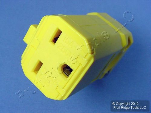 Leviton Yellow Python INDUSTRIAL Connector 6-15 6-15R 15A 250V Bulk 15659-VY