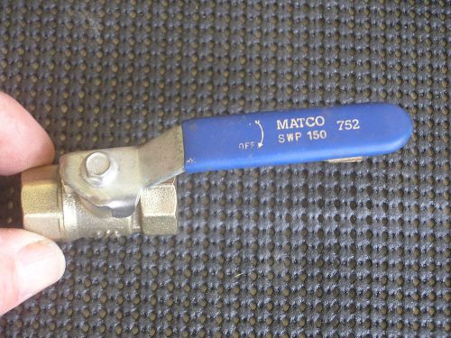 25MATCO  752 CMP Compression Ball Valve, 1/2&#034;, Brass 400WOG 150SWP UNUSED  ..