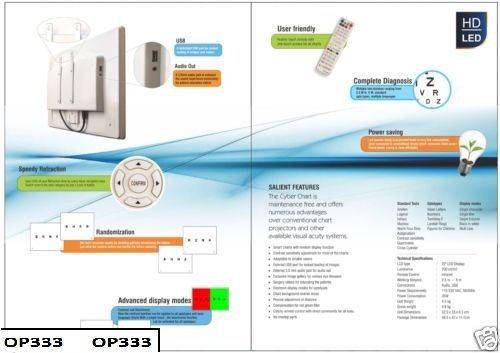 Snellen LED Visual Acuity Chart 22&#034; LED Display with Remote Control Free Ship