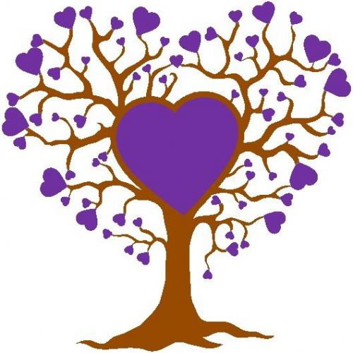 30 Custom Purple Tree of Love Personalized Address Labels