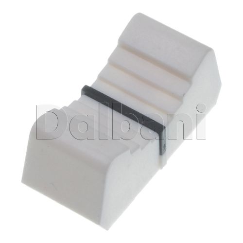 6pcs @$3 HJ-201 New Mixer Fader Slider Knob White w/ Black Stripe 8 mm Standard