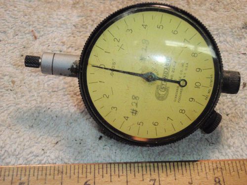 STANDARD DIAL IND. .0005&#034; 0 - 10 - 0 No. 224-J LUG BACK 2&#034; FACE .054&#034; RANGE