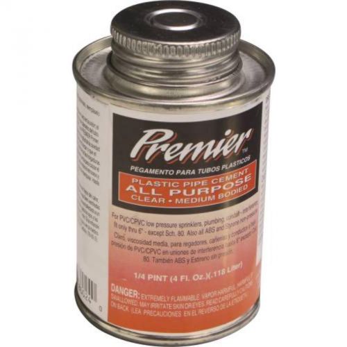 Premier Cement Clear All Purpose 1/4 Pint Premier 70614 076335800240