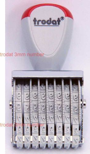 8 band 3mm 0.3cm number rubber stamp ink pad stationery ticket bill paper for sale