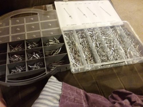 About 1000 steel pop rivets, assorted sizes for sale