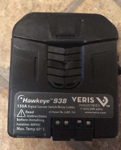 VERIS INDUSTRIES HAWKEYE 938 ADJUSTABLE AMP STATUS SENSOR W/ COMMAND RELAY- NEW