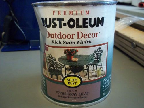 1 GALLON 4 QTS RUSTOLEUM PAINT ENAMEL OUTDOOR RICH SATIN FINISH GRAY LILAC V7795